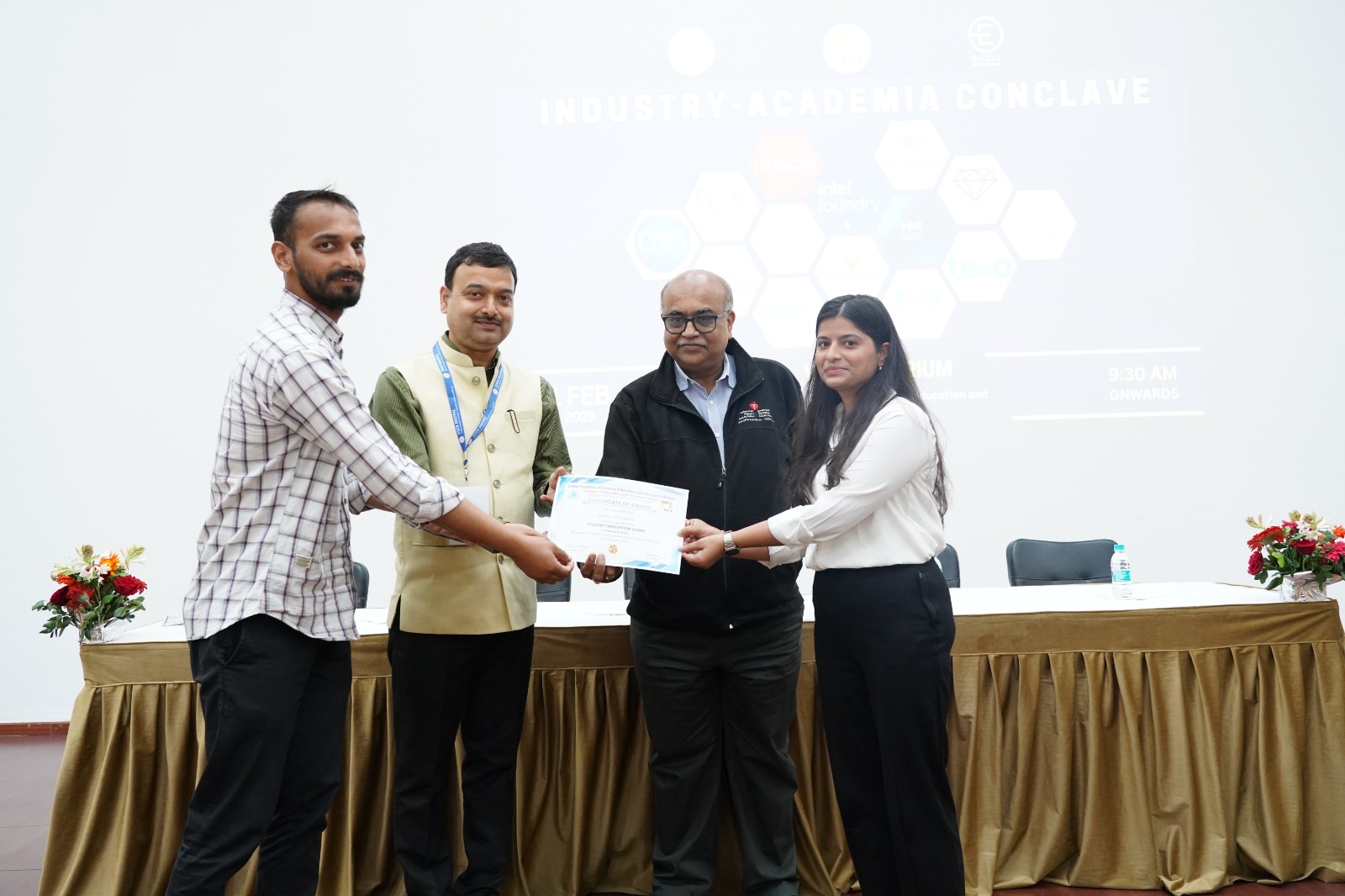 Receiving the SIG grant at IISER Bhopal